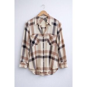 L'AGENCE Jacqueline Plaid Button Up Rayon Shirt Nashville Hayden Panettiere‎ S